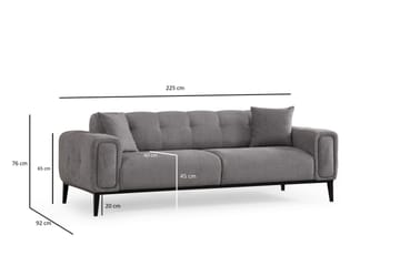 Adelphe Rektangulär Bäddsoffa 88x178 cm i Tyg - Grå - Möbler - Soffa - Bäddsoffa
