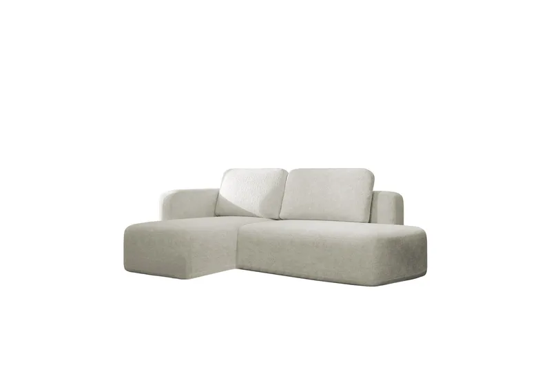 Afir Bäddsoffa m. Divan 2-sits, Beige/Vit