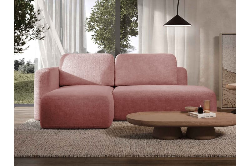 Afir Bäddsoffa m. Divan 2-sits - Rosa - Möbler - Soffa - Bäddsoffa