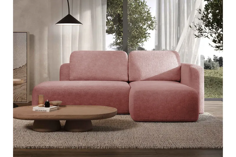 Afir Bäddsoffa m. Divan 2-sits - Rosa - Möbler - Soffa - Bäddsoffa