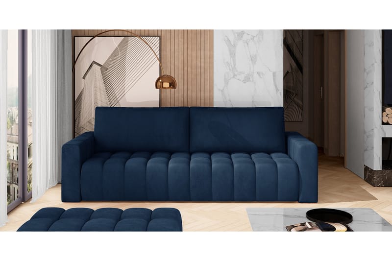 Alazaro 3-sits Bäddsoffa - Blå - Möbler - Soffa - Bäddsoffa
