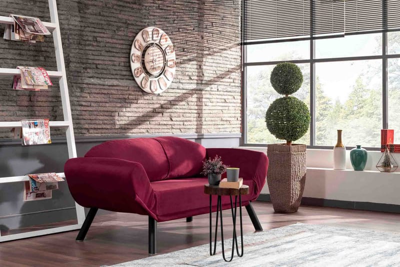 Albertina Bäddsoffa 2-sits - Vinröd - Möbler - Soffa - Bäddsoffa