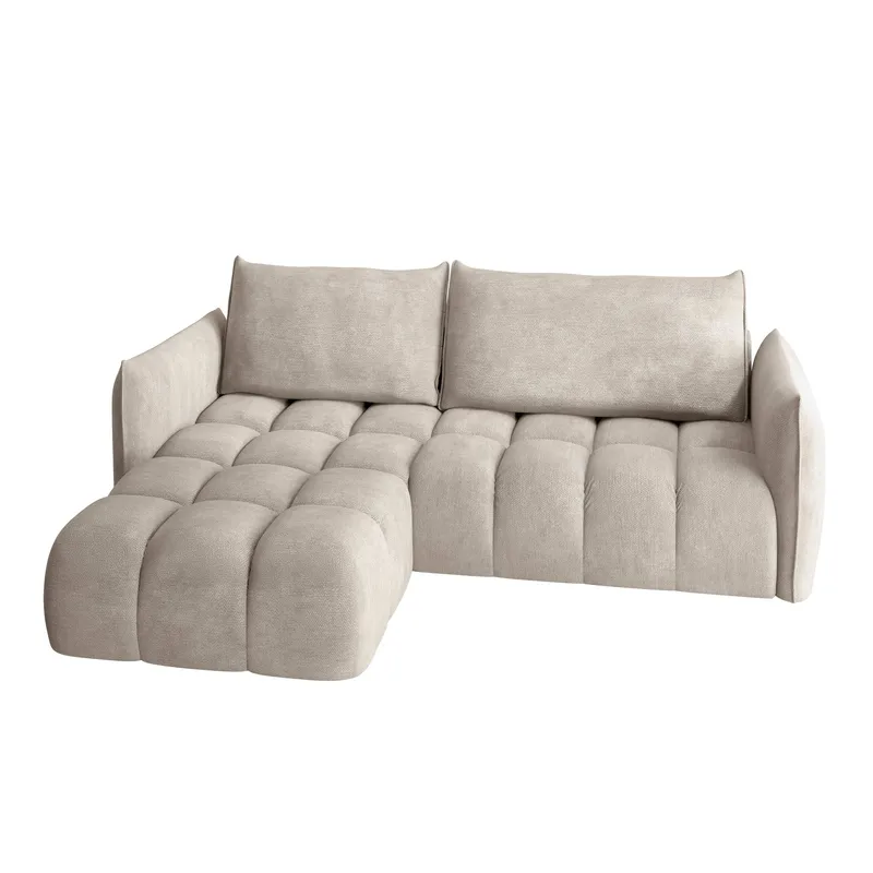 Aldvian 3-sits Bäddsoffa med divan - beige - Möbler - Soffa - Bäddsoffa