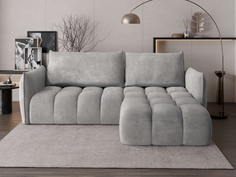 Aldvian 3-sits Bäddsoffa med divan - grå - Möbler - Soffa - Bäddsoffa