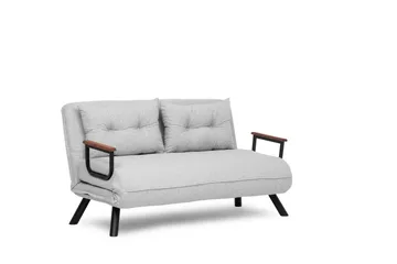 Alfredton 2-sits Bäddbar Fällbar Bäddsoffa i Boucle med Metallben - Grå - Möbler - Soffa - Bäddsoffa