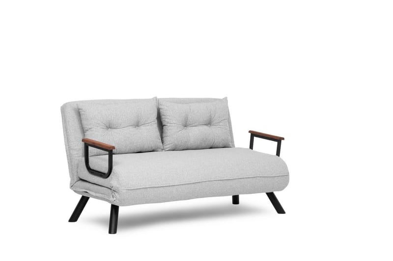 Alfredton 2-sits Bäddbar Fällbar Bäddsoffa i Boucle med Metallben - Grå - Möbler - Soffa - Bäddsoffa