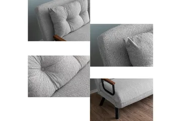 Alfredton 2-sits Bäddbar Fällbar Bäddsoffa i Boucle med Metallben - Grå - Möbler - Soffa - Bäddsoffa