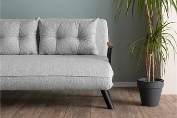 Alfredton 2-sits Bäddbar Fällbar Bäddsoffa i Boucle med Metallben - Grå - Möbler - Soffa - Bäddsoffa