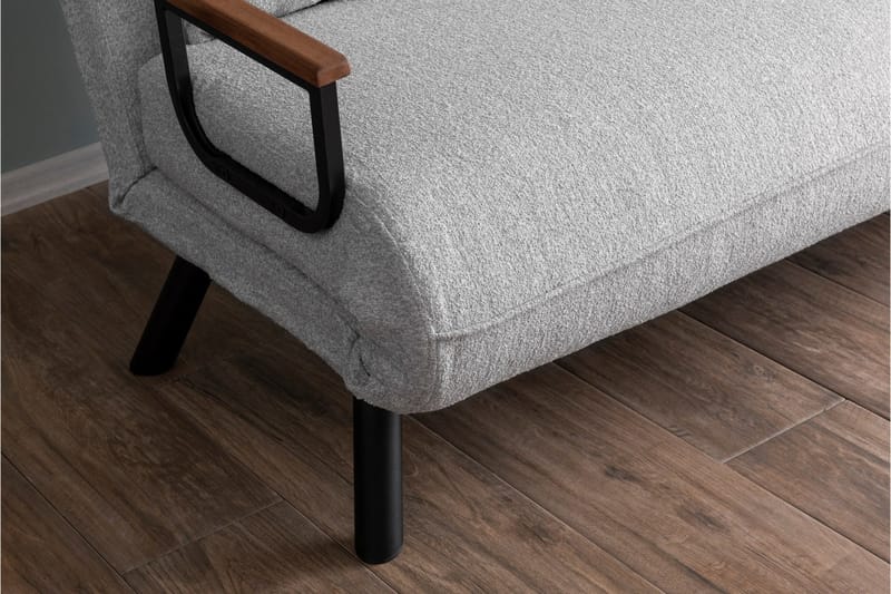 Alfredton 2-sits Bäddbar Fällbar Bäddsoffa i Boucle med Metallben - Grå - Möbler - Soffa - Bäddsoffa