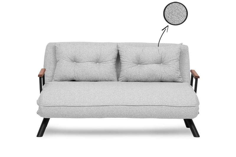 Alfredton 2-sits Bäddbar Fällbar Bäddsoffa i Boucle med Metallben - Grå - Möbler - Soffa - Bäddsoffa