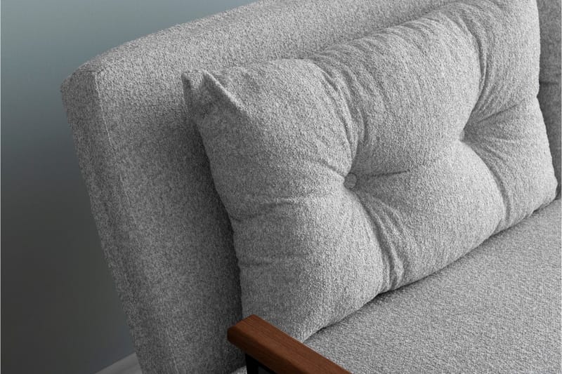 Alfredton 2-sits Bäddbar Fällbar Bäddsoffa i Boucle med Metallben - Grå - Möbler - Soffa - Bäddsoffa