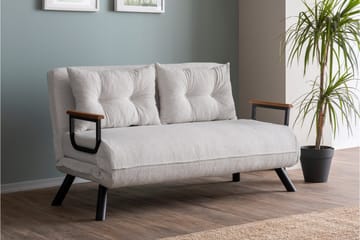 Alfredton 2-sits Bäddbar Fällbar Bäddsoffa i Boucle med Metallben - Vit - Möbler - Soffa - Bäddsoffa