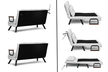 Alfredton 2-sits Bäddbar Fällbar Bäddsoffa i Boucle med Metallben - Vit - Möbler - Soffa - Bäddsoffa