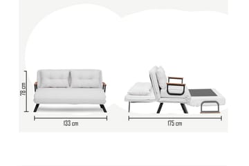 Alfredton 2-sits Bäddbar Fällbar Bäddsoffa i Boucle med Metallben - Vit - Möbler - Soffa - Bäddsoffa