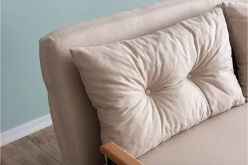 Alfredton 2-sits Bäddbar Fällbar Bäddsoffa i Tyg med Metallben - Ljusbeige - Möbler - Soffa - Bäddsoffa