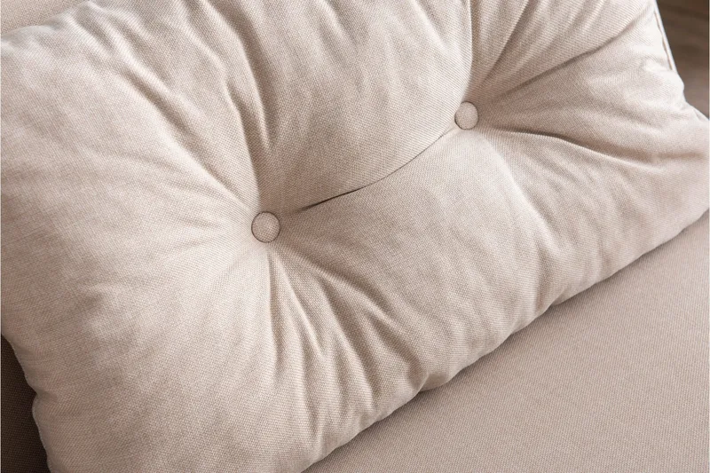 Alfredton 2-sits Bäddbar Fällbar Bäddsoffa i Tyg med Metallben - Ljusbeige - Möbler - Soffa - Bäddsoffa