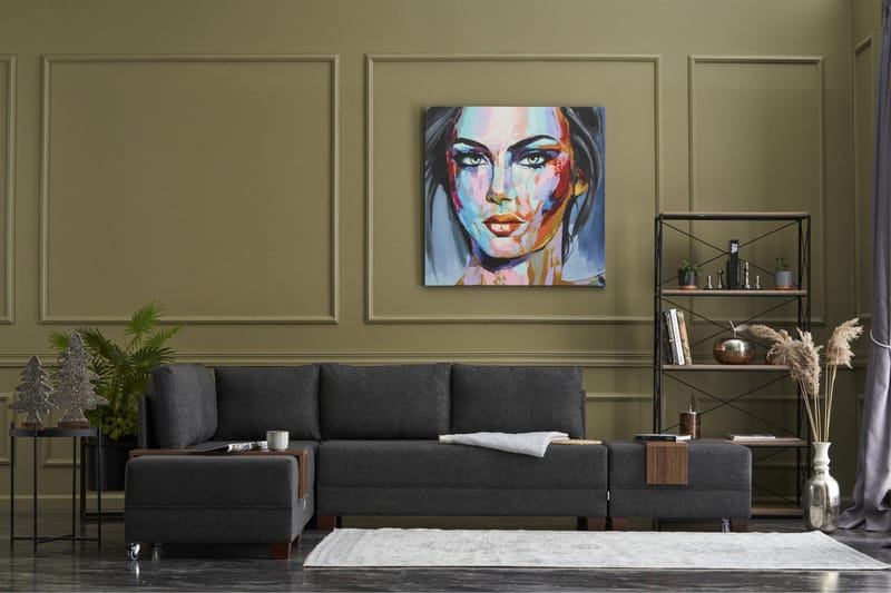 Algeria Bäddsoffa m. Divan 4-sits 140x190 - Antracit - Möbler - Soffa - Bäddsoffa