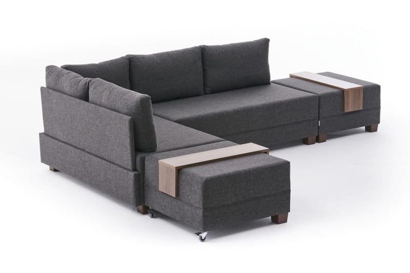 Algeria Bäddsoffa m. Divan 4-sits 140x190 - Antracit - Möbler - Soffa - Bäddsoffa