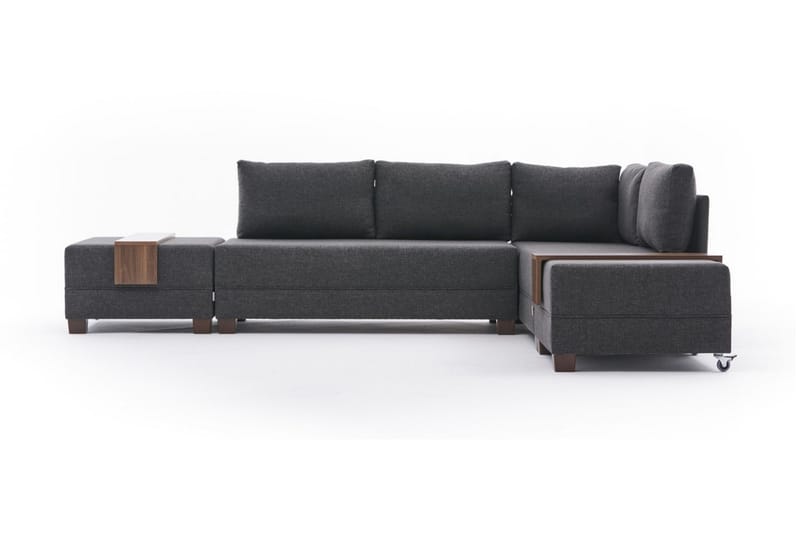 Algeria Bäddsoffa m. Divan 4-sits 140x190 - Antracit - Möbler - Soffa - Bäddsoffa