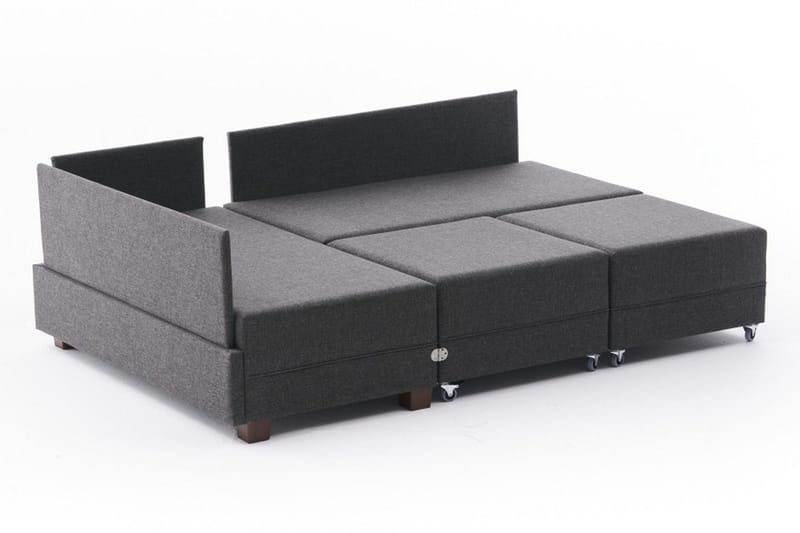 Algeria Bäddsoffa m. Divan 4-sits 140x190 - Antracit - Möbler - Soffa - Bäddsoffa