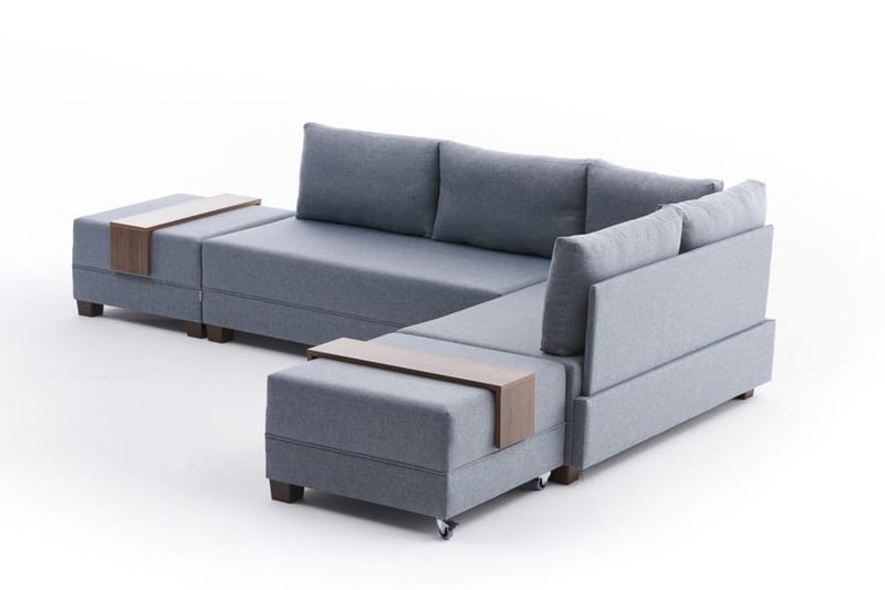 Algeria Bäddsoffa m. Divan 4-sits 140x190 - Blå - Möbler - Soffa - Bäddsoffa