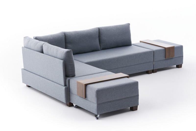 Algeria Bäddsoffa m. Divan 4-sits 140x190 - Blå - Möbler - Soffa - Bäddsoffa