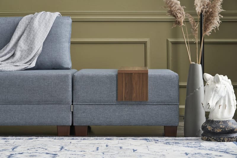Algeria Bäddsoffa m. Divan 4-sits 140x190 - Blå - Möbler - Soffa - Bäddsoffa