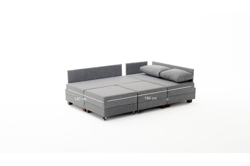 Algeria Bäddsoffa m. Divan 4-sits 140x190 - Blå - Möbler - Soffa - Bäddsoffa