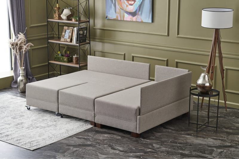 Algeria Bäddsoffa m. Divan 4-sits 140x190 - Cream - Möbler - Soffa - Bäddsoffa