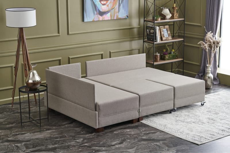 Algeria Bäddsoffa m. Divan 4-sits 140x190 - Cream - Möbler - Soffa - Bäddsoffa
