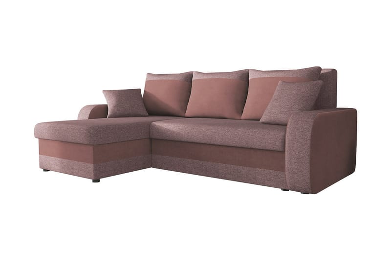 Alvared 3-sits Hörnbäddsoffa Universal - Rosa - Bäddsoffa - Bäddsoffa divan - Sammetssoffa