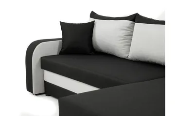 Alvared 3-sits Hörnbäddsoffa Universal - Svart/Grå - Möbler - Soffa - Bäddsoffa