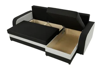 Alvared 3-sits Hörnbäddsoffa Universal - Svart/Grå - Möbler - Soffa - Bäddsoffa