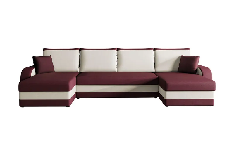 Alvared 4-sits Bäddsoffa med Dubbeldivan med Förvaring - Röd - Möbler - Soffa - Bäddsoffa