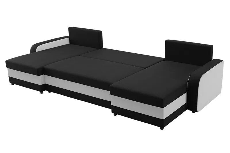 Alvared 4-sits Bäddsoffa med Dubbeldivan med Förvaring - Röd/Svart - Möbler - Soffa - Bäddsoffa