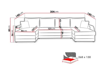 Alvared 4-sits Bäddsoffa med Dubbeldivan med Förvaring - Sammet/Beige - Möbler - Soffa - Bäddsoffa
