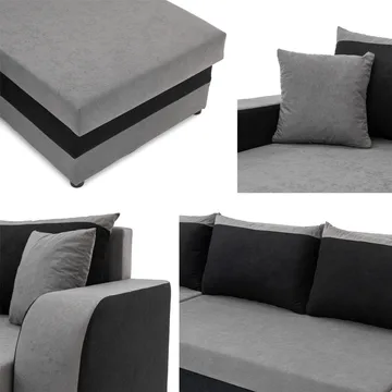 Alvared U-formad 5-sits Bäddsoffa med förvaring - Mörkbrun - Möbler - Soffa - Bäddsoffa