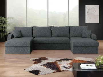 Alvared U-formad 5-sits Bäddsoffa med förvaring - Mörkgrå - Möbler - Soffa - Bäddsoffa
