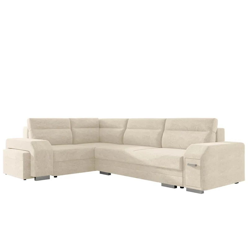 Alvares 4-sits Hörnbäddsoffa med förvaring, Beige