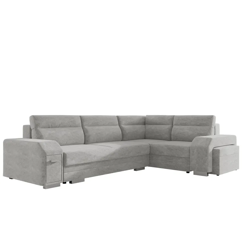 Alvares 4-sits Hörnbäddsoffa med förvaring, Grå