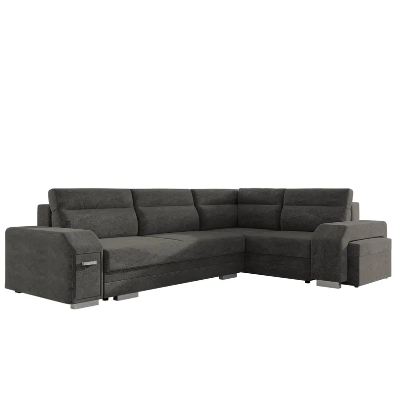 Alvares 4-sits Hörnbäddsoffa med förvaring, Grå