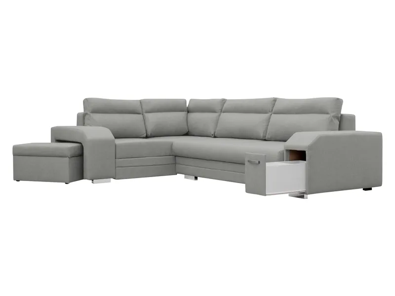 Alvares 4-sits Hörnbäddsoffa med förvaring - Grå - Möbler - Soffa - Bäddsoffa