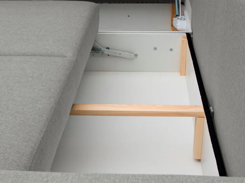 Alvares 4-sits Hörnbäddsoffa med förvaring - Grå - Möbler - Soffa - Bäddsoffa
