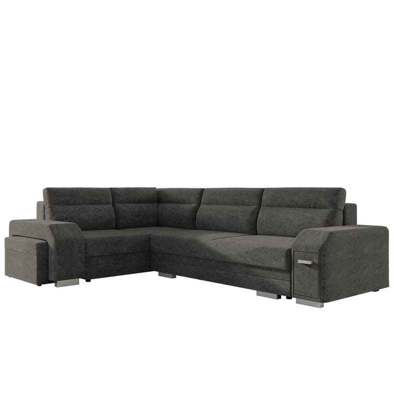 Alvares 4-sits Hörnbäddsoffa med förvaring, Grå