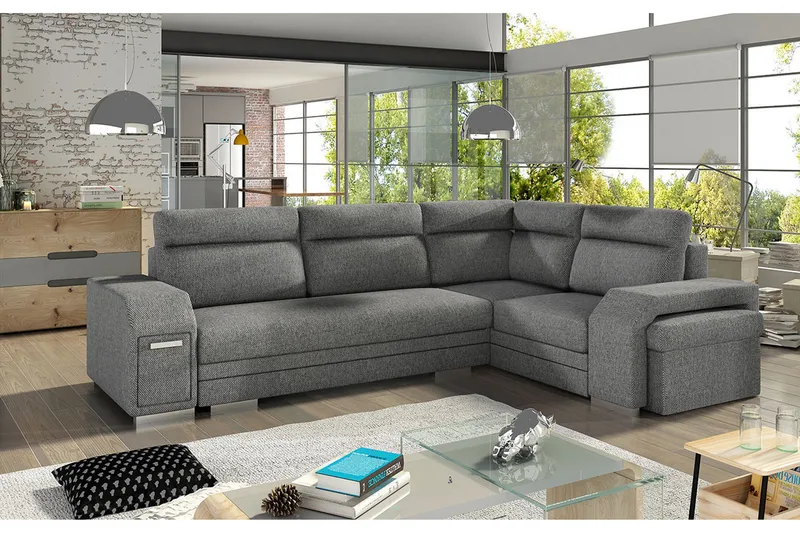 Alvares Hörnbäddsoffa - Grå - Möbler - Soffa - Bäddsoffa