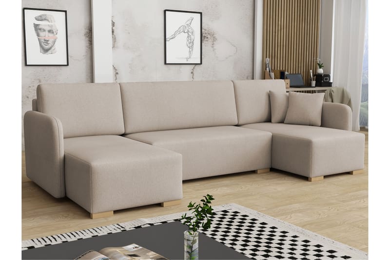 Amelus Bäddsoffa Dubbeldivan 4-sits - Beige - Möbler - Soffa - Bäddsoffa