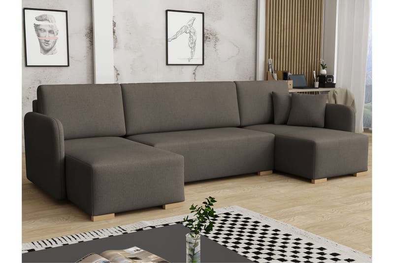 Amelus Bäddsoffa Dubbeldivan 4-sits - Brun - Möbler - Soffa - Bäddsoffa