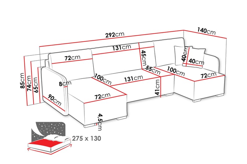 Amelus Bäddsoffa Dubbeldivan 4-sits - Gul - Möbler - Soffa - Bäddsoffa