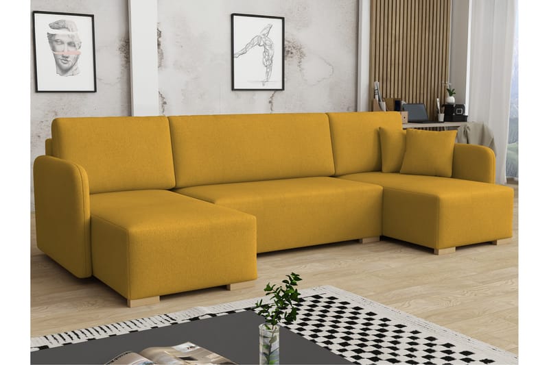 Amelus Bäddsoffa Dubbeldivan 4-sits - Gul - Möbler - Soffa - Bäddsoffa