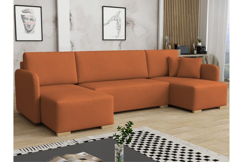 Amelus Bäddsoffa Dubbeldivan 4-sits - Orange - Möbler - Soffa - Bäddsoffa